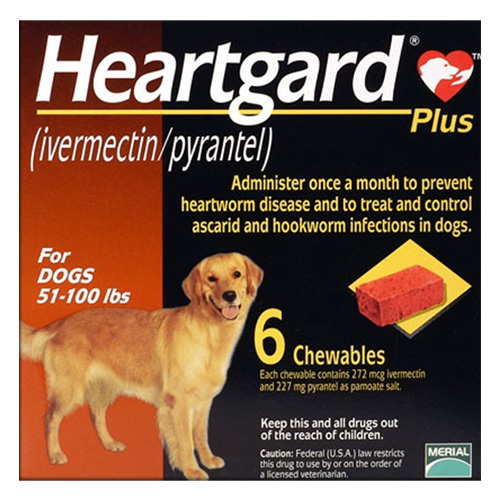 Heartgard Plus For Large Dog 51-100lbs (brown) 6 Doses