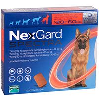 Nexgard Spectra Tab Xlarge Dog 66-132 Lbs Red 3 Pack
