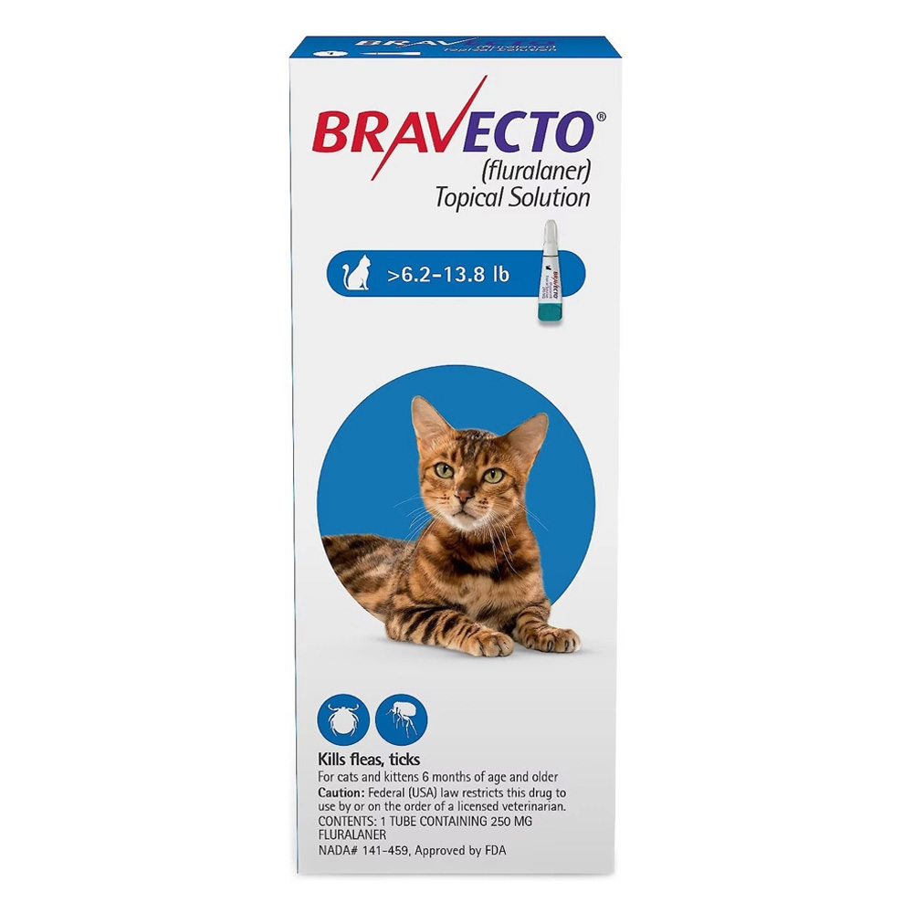 Bravecto Spot-On For Medium Cats 6.2 Lbs - 13.8 Lbs (Blue)