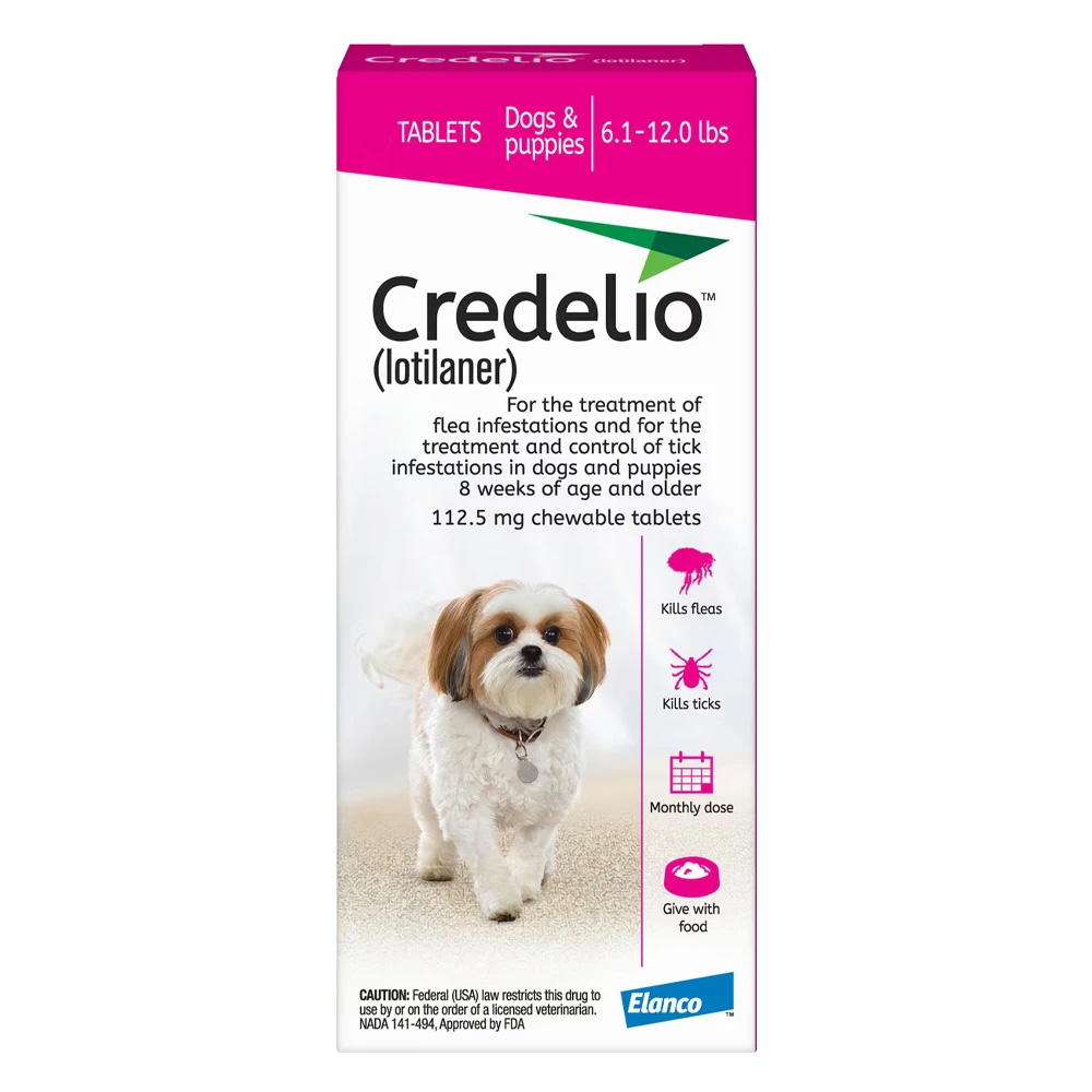 Credelio for Dogs 06 to 12 lbs (112.5mg) Pink