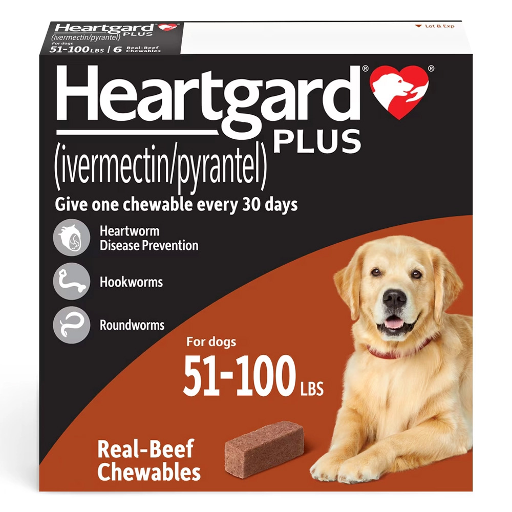 Heartgard Plus Chewables for Large Dog 51-100lbs (Brown)