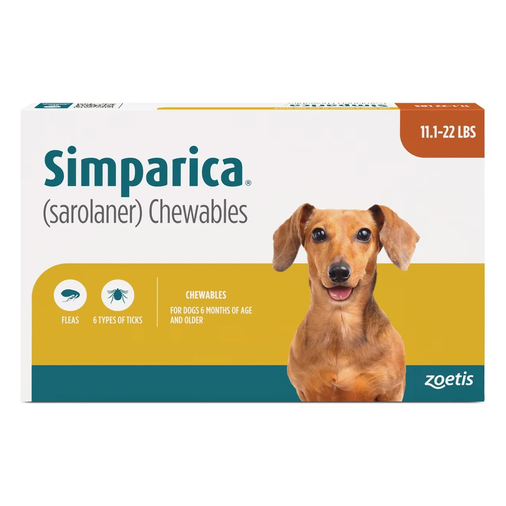 Simparica Chewables for Dogs 11.1-22 lbs (Caramel)