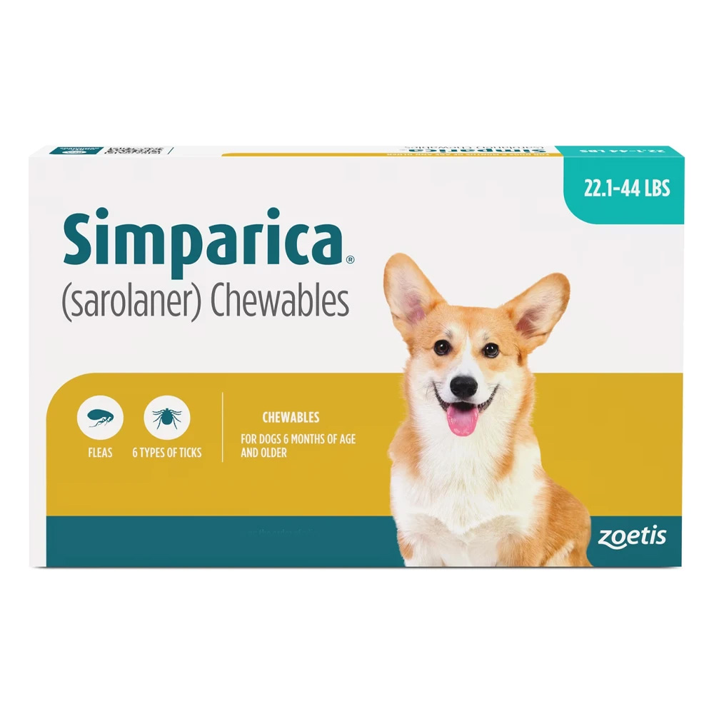 Simparica Chewables for Dogs 22.1-44 lbs (Blue)