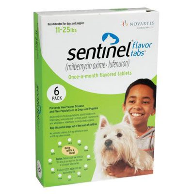 Sentinel For Dogs 11-25 Lbs (green) 6 Chews